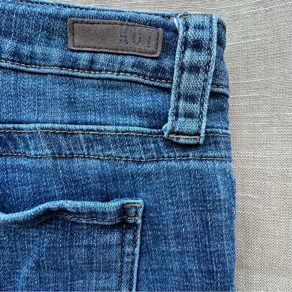 Kut from the Kloth Denim Straight Leg Denim Jeans Blue Mid Rise Stretch Sz 14 - Picture 6 of 10